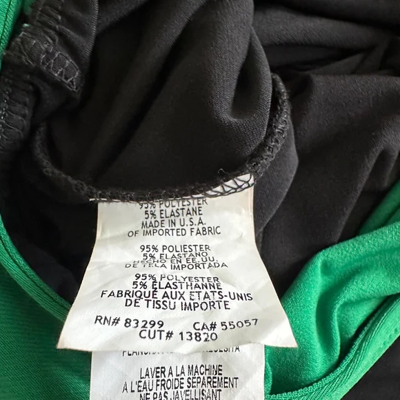 Women’s Tash + Sophie Green Black Sleeveless Cropped Jumpsuit Size L Colorblock - Picture 6 of 11